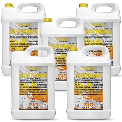 GiDeli Bioéthanol 25L Éthanol 96,6% Bio Alcool Inodore et Propre