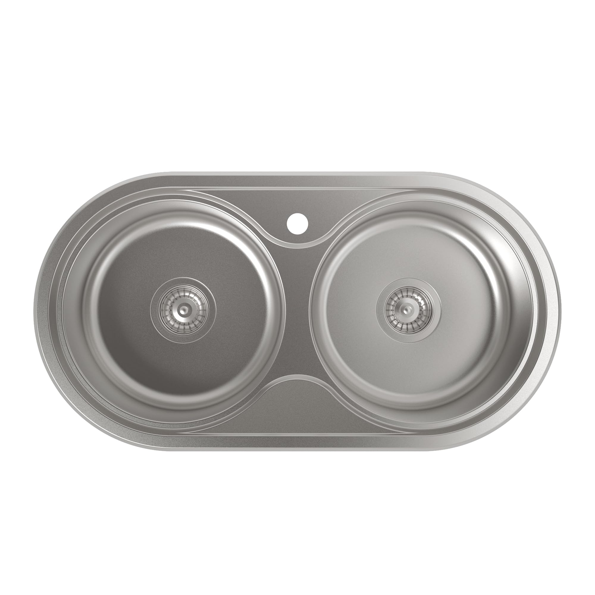 Cata | Fregadero de cocina | Modelo R 2 AG | 2 cubetas redondas | Mueble de 90 cm | Profundidad de 18 cm | Incluye accesorios