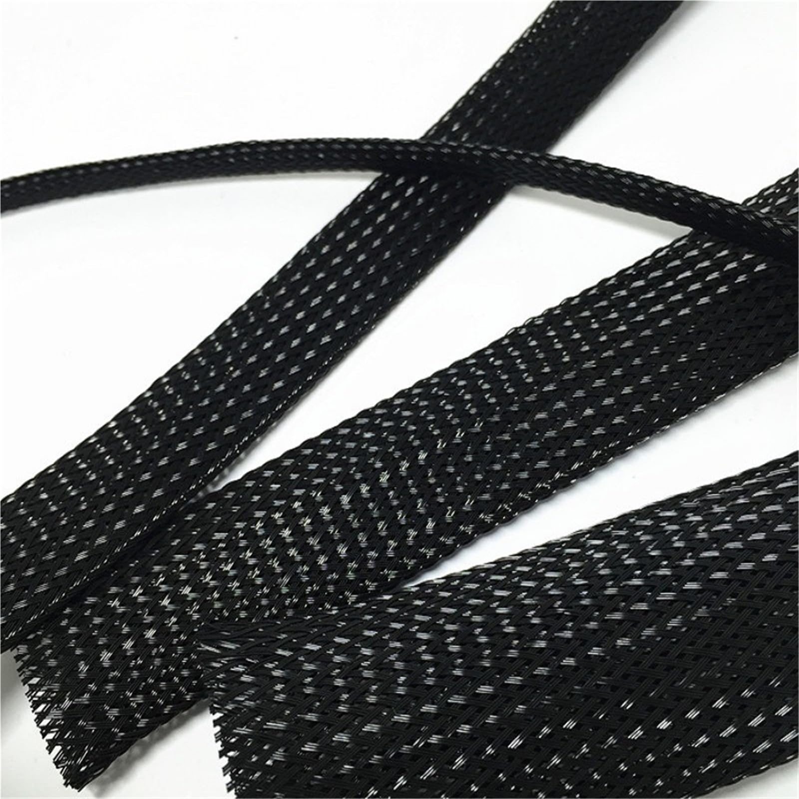 Guaina for cavi in ​​nylon espandibile da 10 metri, tubo in maglia intrecciata isolata da 50 mm a 100 mm for una protezione superiore dei cavi(55mm Flat Width)