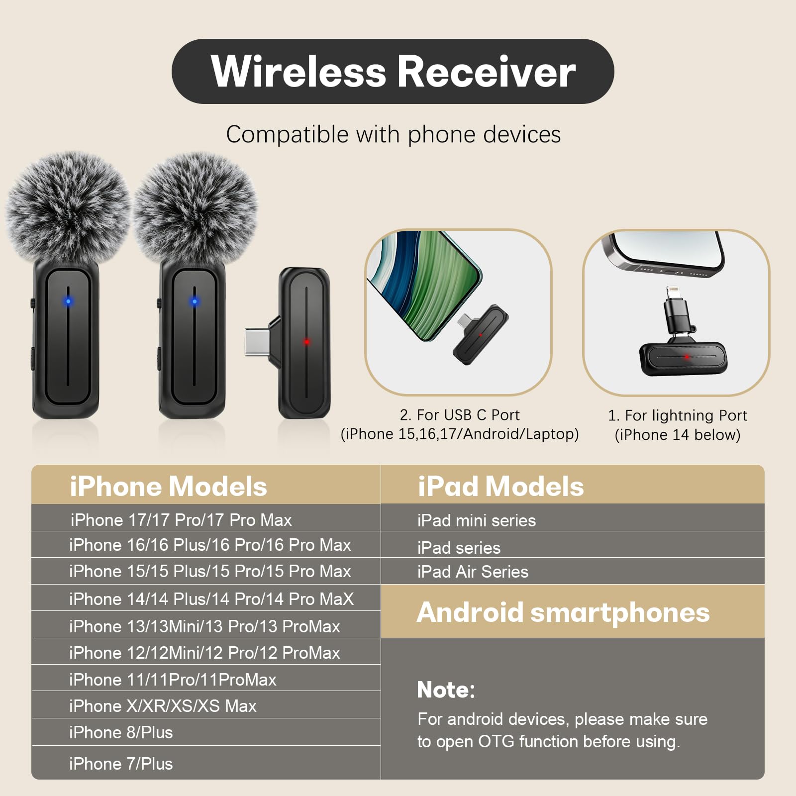MAYBESTA Mini microphone sans fil pour iPhone et téléphone Android – Microphones Bluetooth avec étui de chargement pour enregistrement vidéo – 2 micros créateurs de contenu à clipser pour Tiktok