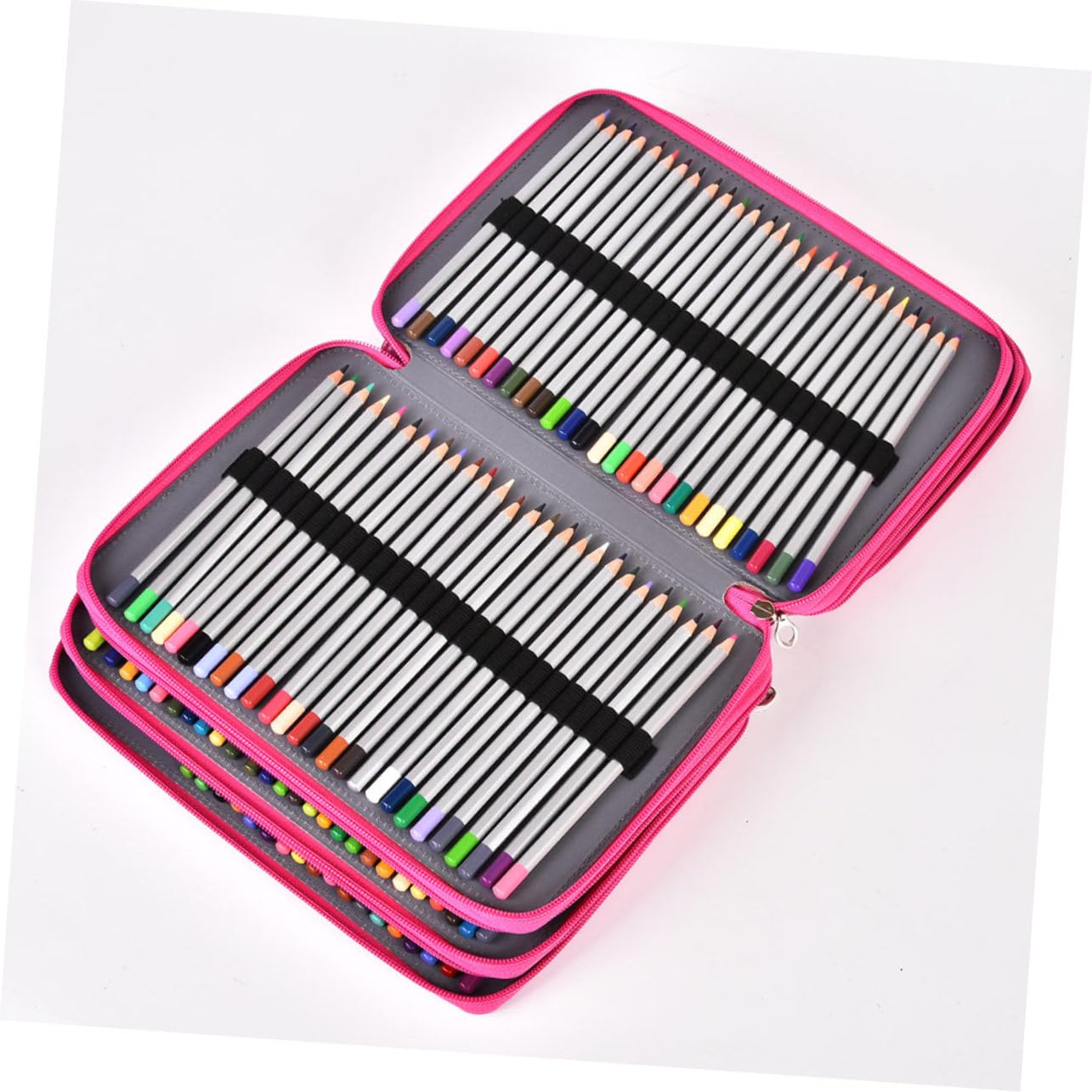 Astuccio Scuola Bambina Grande Capacità 252 Scomparti | Pu e Poliestere, Zip Pratica per Organizzazione di Penne e Accessori, Decorazioni Scuola