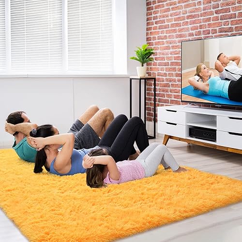 Miniatura 215 de Amearea Alfombra suave y esponjosa de alta calidad, moderna, 5 x 7 pies, alfombras de felpa mullida para sala de estar, dormitorio, habitación