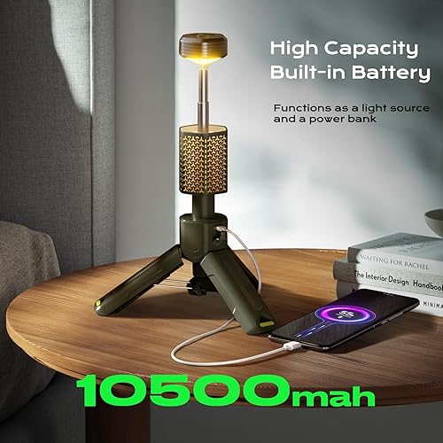 Miniatura 5 de Luz de campamento, linterna telescópica de campamento con bolsa de almacenamiento, plegable, magnética, batería de 10500 mAh, luces portátiles