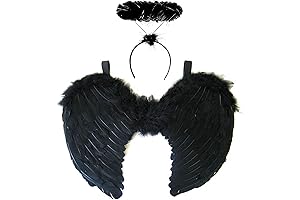 Black Sexy Dark Angel Costumes Women - Black Angel Wings and Halo Headband