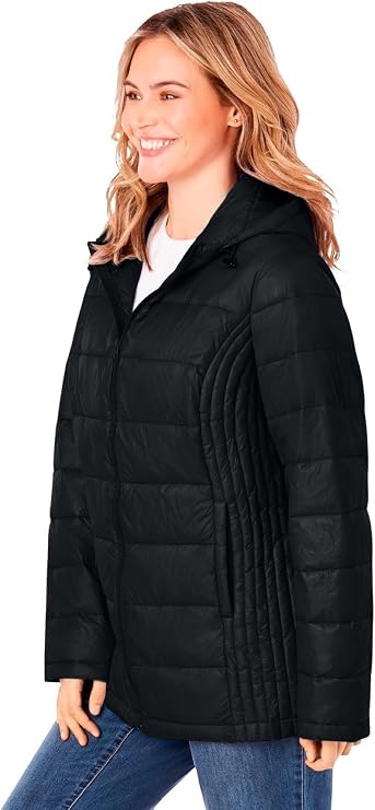 Woman Within Packable Puffer Jacket