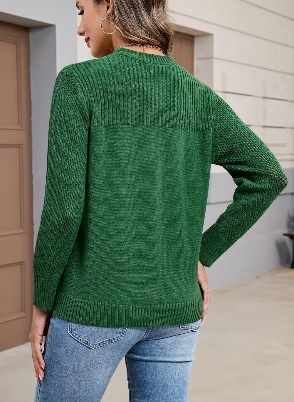 QACOHU Womens Fall Sweaters 2026 V Neck Shawl Collar Long Sleeve Pullover Knit Tops for Women