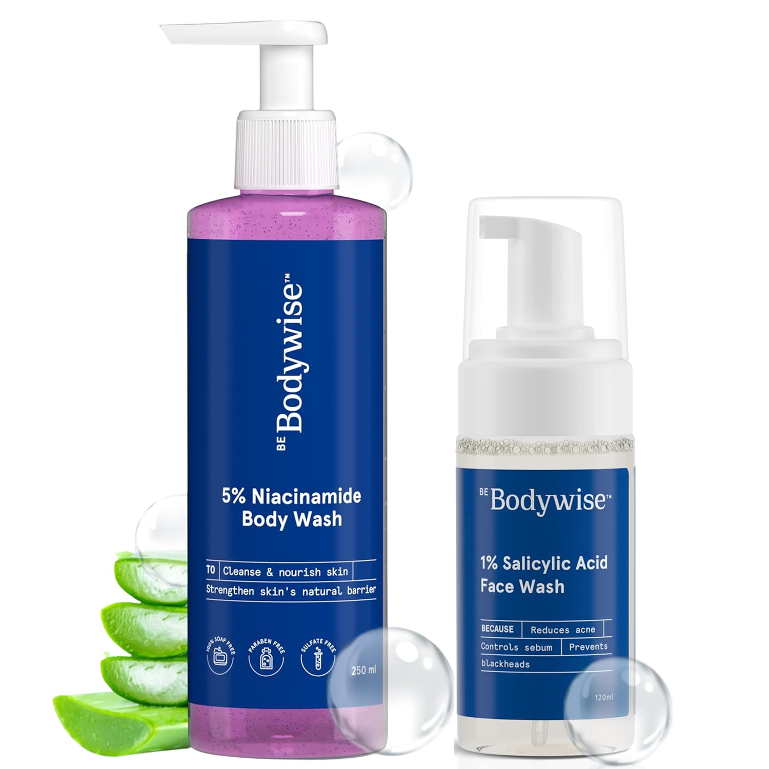 Buy Be Bodywise 5 Niacinamide Body Wash 250ml & 1 Salicylic Acid Face