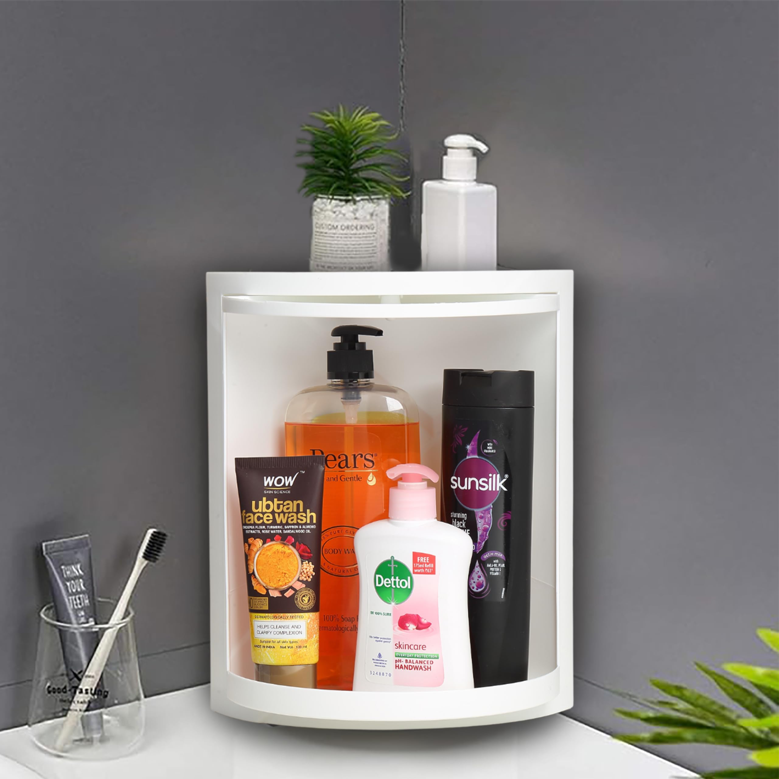 PRIME PICK Bathroom Rotating Triangle Storage Rack | 360 Degree Rotating Multi-Function Organizer Plastic Triangle | Dust-Proof Waterproof Corner Rack | Cabinet Bathroom Kitchen Bedroom (B0CYLX984G) Amazon Price History, Amazon Price Tracker