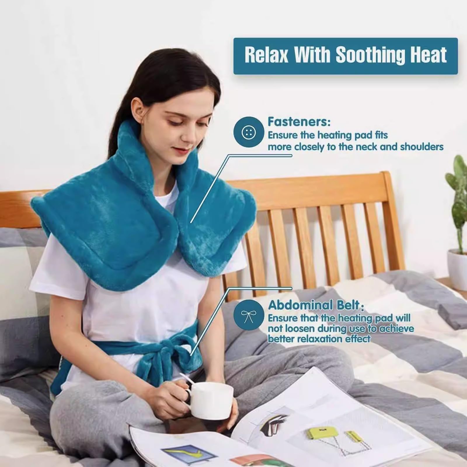 Almohadilla Térmica, Manta Termica de Espalda, Cuello y Hombros con Ajustes de Calor y Temporizadores, Regalos para Mujeres, Hombres, Mamás y Papás