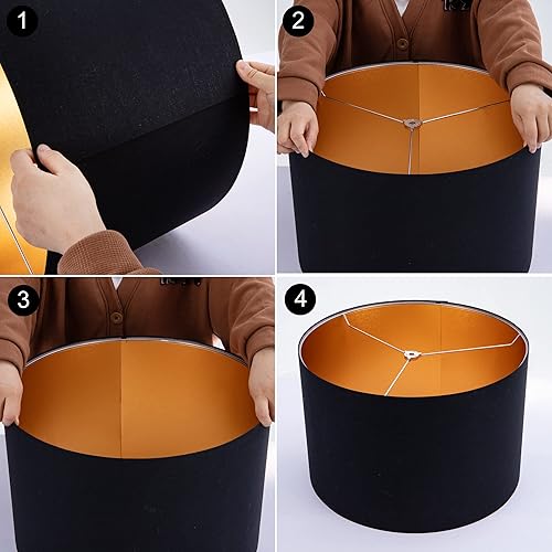 Miniatura 5 de Wellmet Requiere ensamblaje de pantalla de lámpara de 18"x18"x12" para lámpara de mesa, lámpara de cabecera, lámpara de pie, pantalla de lámpara de