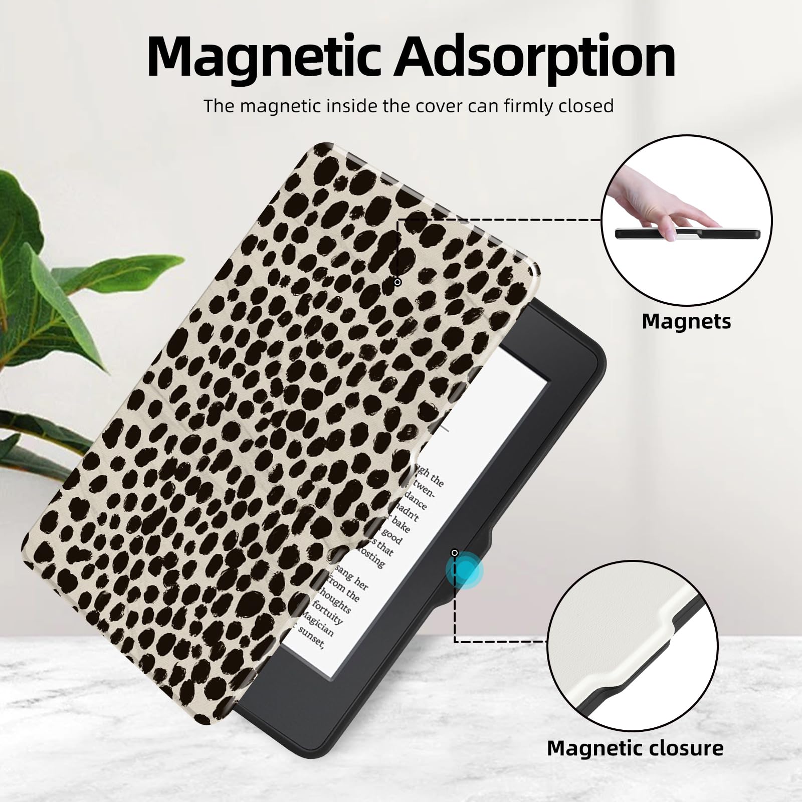 MOROCK Custodia per Kindle Paperwhite da 6 pollici di 5a/6a/7a generazione 2012-2017 rilasciato (modello n. EY21 e DP75SDI), custodia leggera in pelle PU di alta qualità con accensione e spegnimento