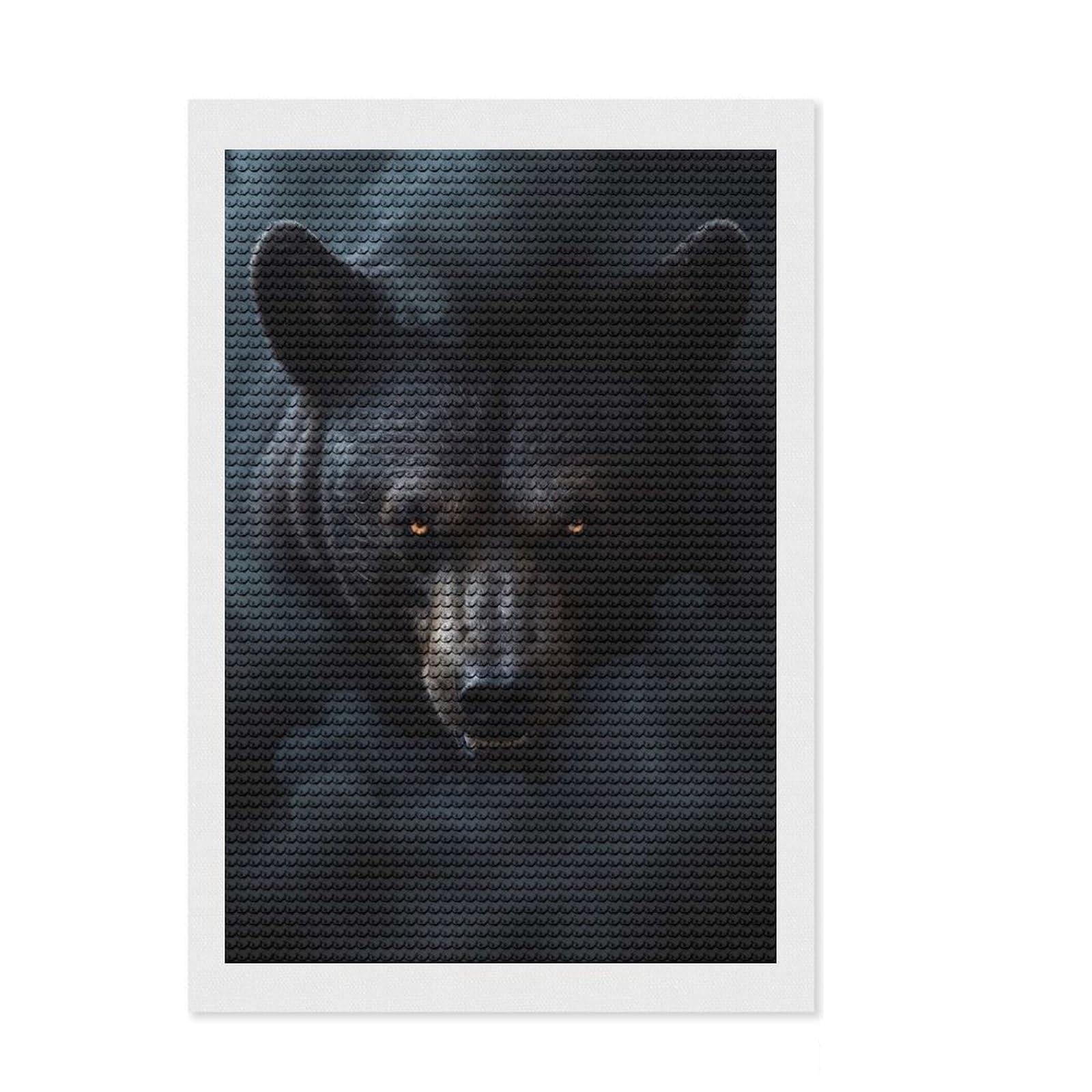 Junmoney Wild Bear Halloween Diamond Painting Set 8"x12", Festive Home Decor, with Tool Kit, Gift Idea, Thoughtful Present, Creative Hobby