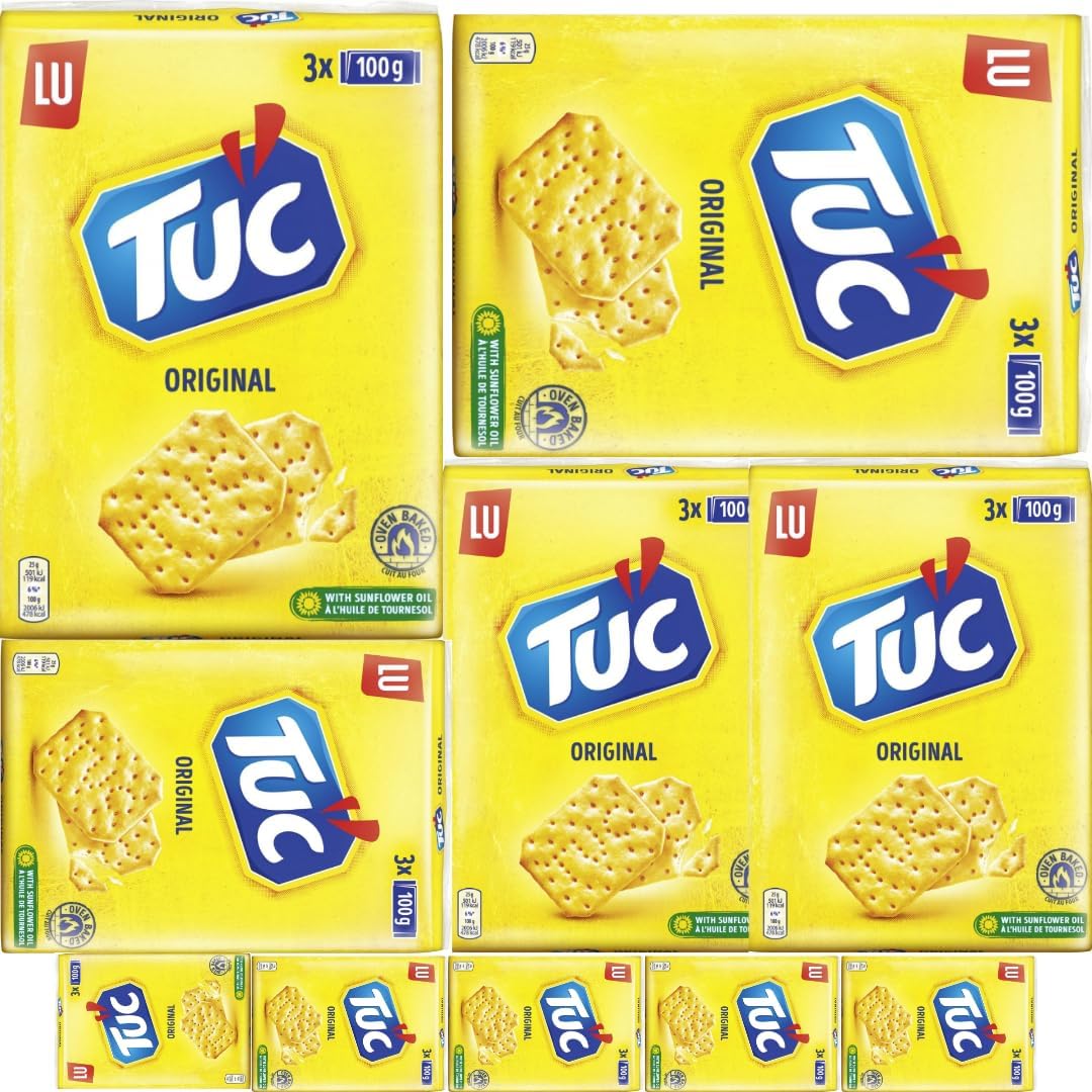 Tuc Original Cracker Keks 300 gramm in 3 Packungen x 10 STÜCK mit Pufai