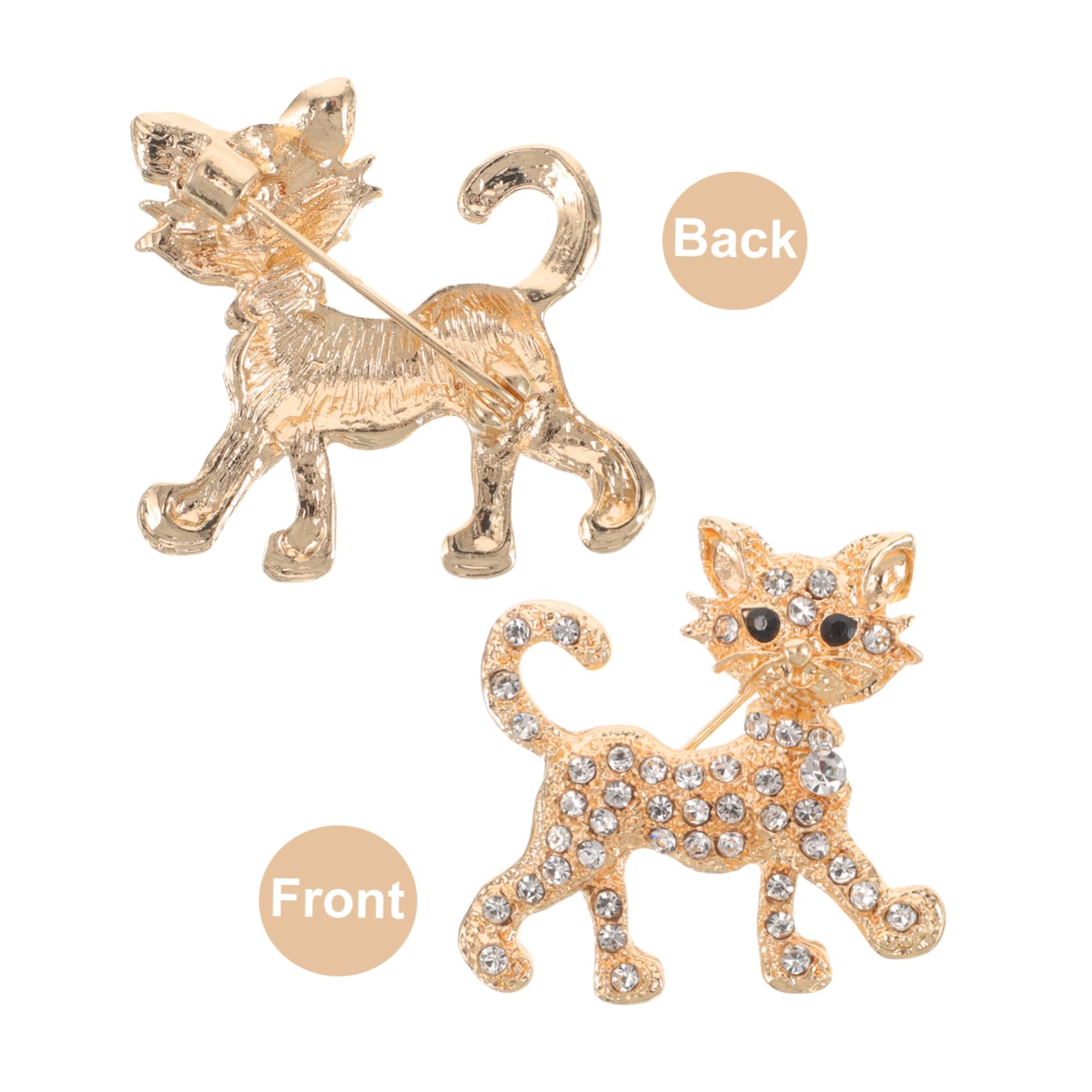 Broches de Moda con Forma de Gato, Lindos, con Diamantes de imitación, Accesorios para Bolsos y Solapas de Animales adorables para Mujeres.