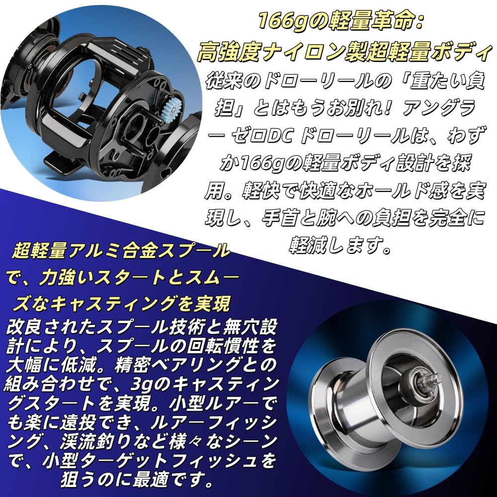 Amazon | ベイトリール DC電子ブレーキ高精度制動システム 最大制動力