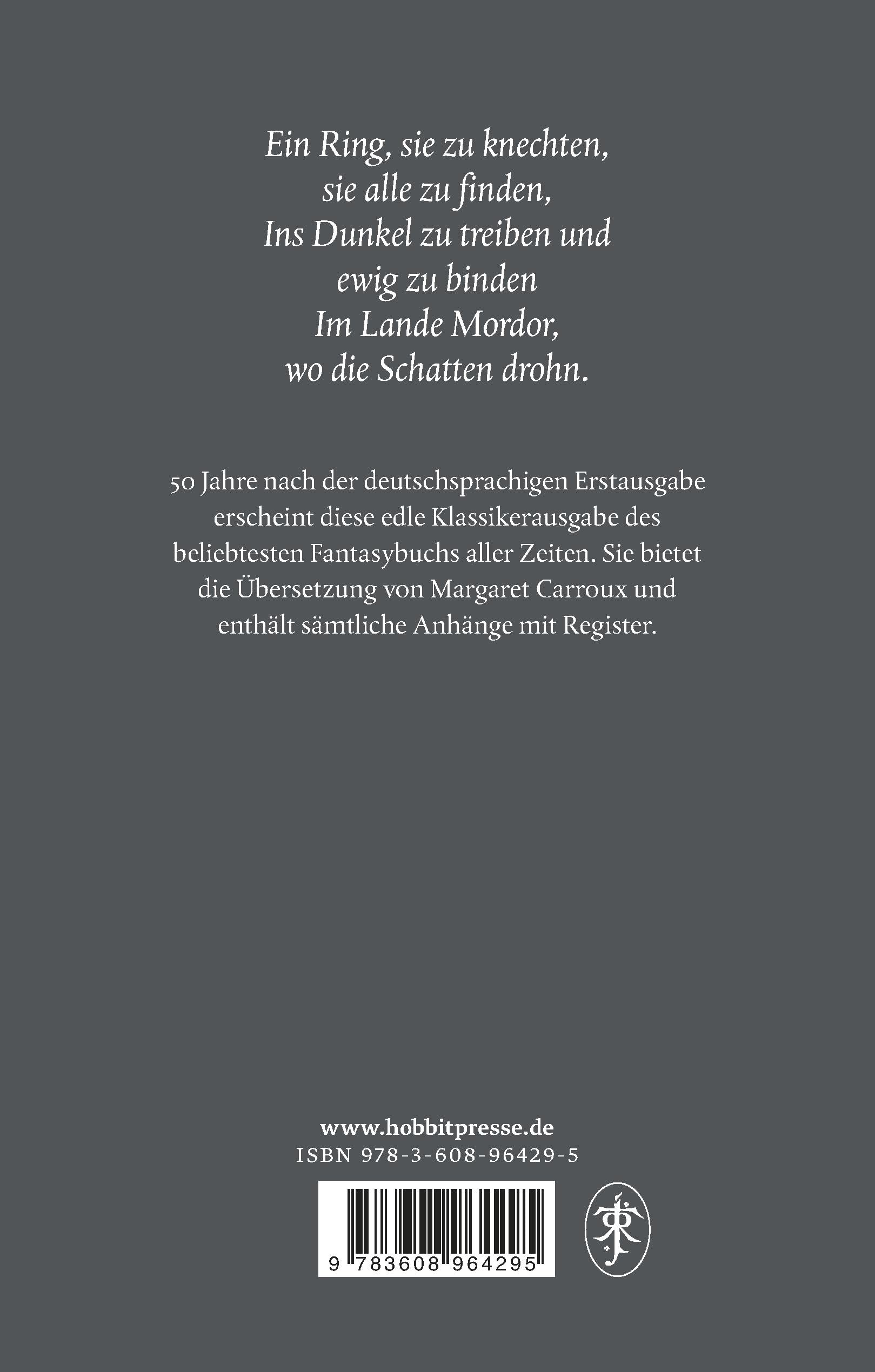Der Herr der Ringe: In der Übersetzung von Margaret Carroux | Drei Einzelbände Hardcover im Schuber