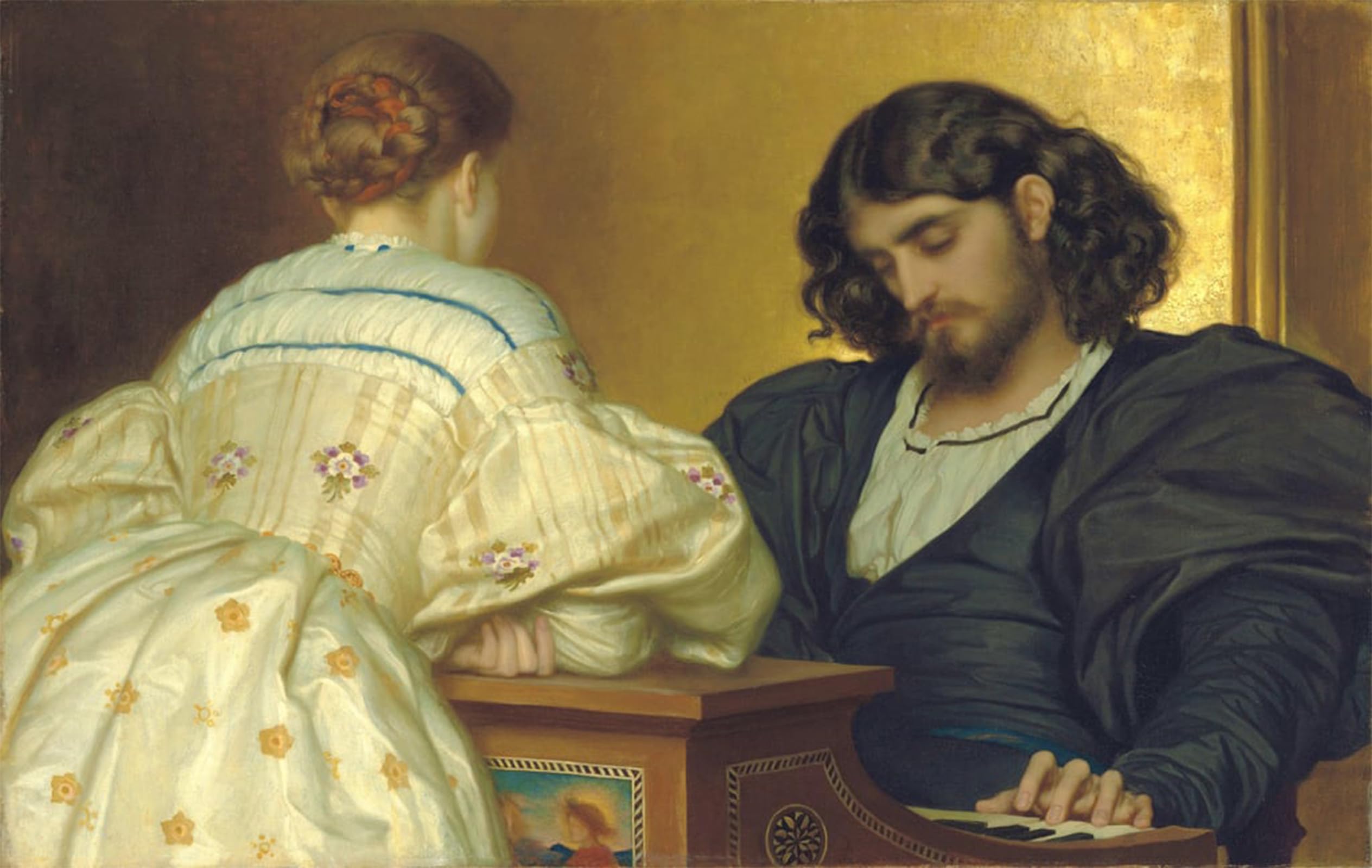 SERENDIPITP Retro Picture Poster Wall Art Pictures Painting Golden Hours by Frederic Leighton Wall Art Canvas Print for Wall Decor 60x90cm