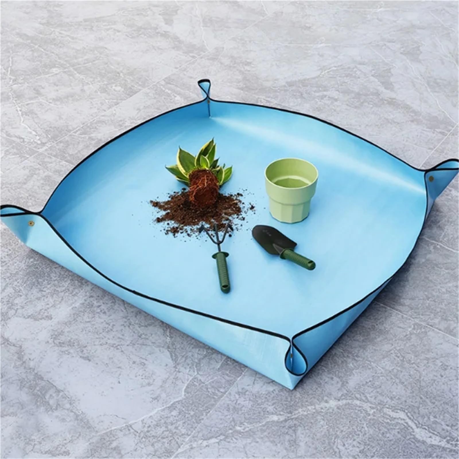 Tapis de Jardinage Imperméable Fournitures de Jardinage Tapis Plantation 50cm Pliable Plante Jardin Pot Fleur Transplantation réutilisable Accessoires(Black)