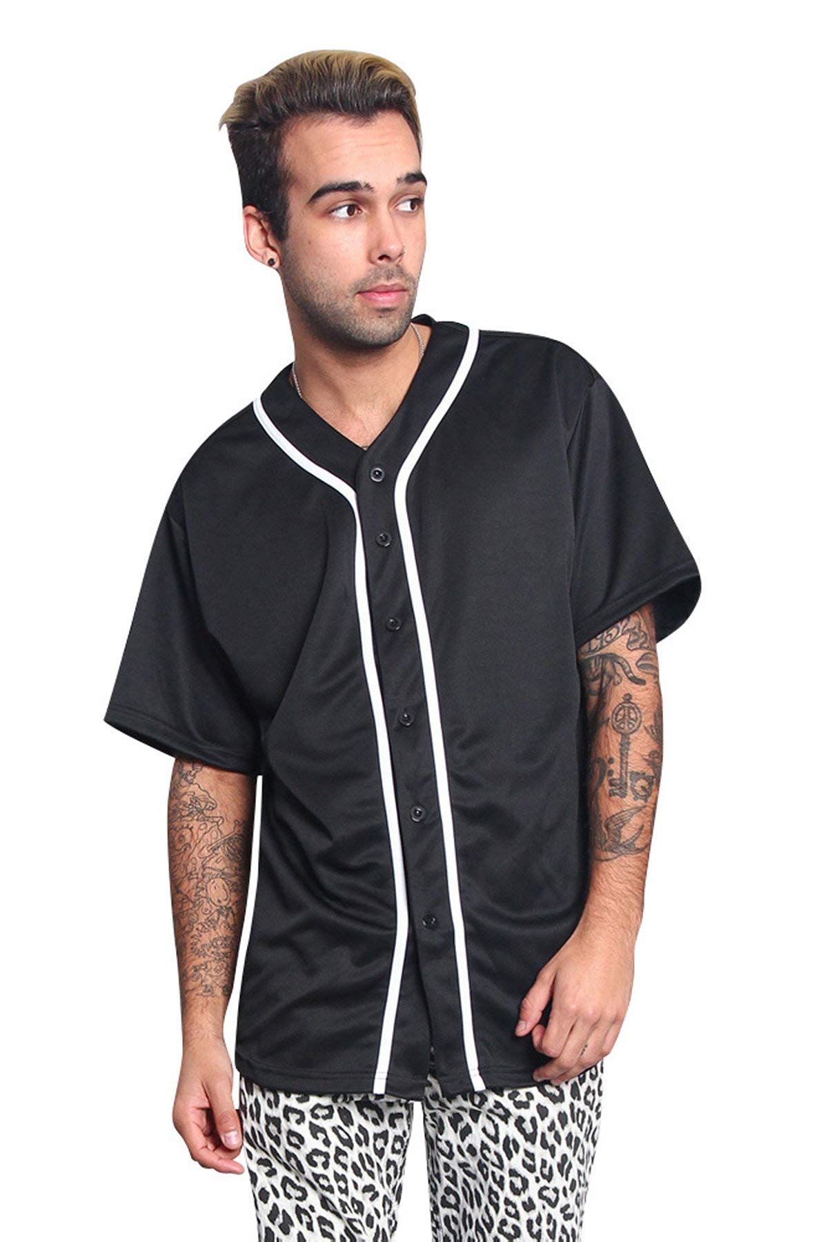 VICTORIOUS Men's Essential Two Tone and Pattern Baseball Jersey