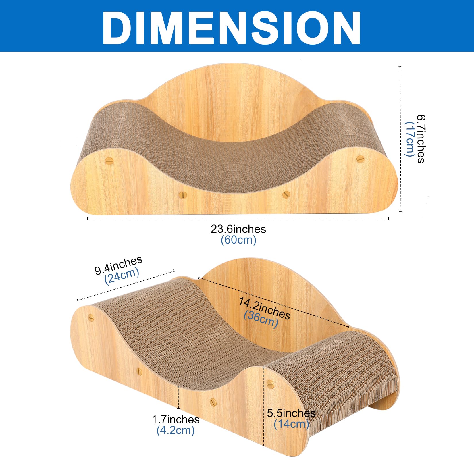 FluffyDream Round Sofa Cat Scraper - Durable Cat Leisure Bed - Indoor Scraper and Play House - Corrugated Toy Cat Birthday - 23.6 * 9.4 * 6.7inch
