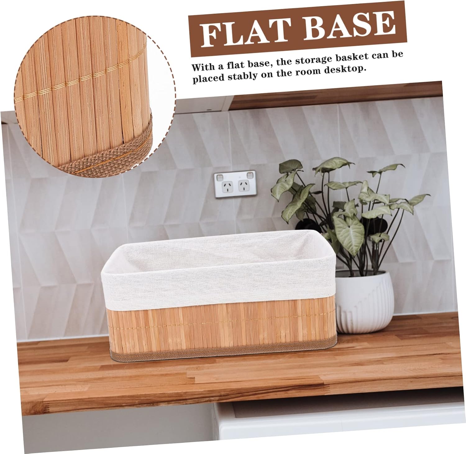 DOITOOL 3pcs Rattan Baskets for Storage Multi-function Desk Organizer Woven Storage Basket Home Decor
