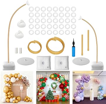 Balloon Arch Stand Kit, Free Bending 2.5M & 1.5M Half Arch Balloon Stand