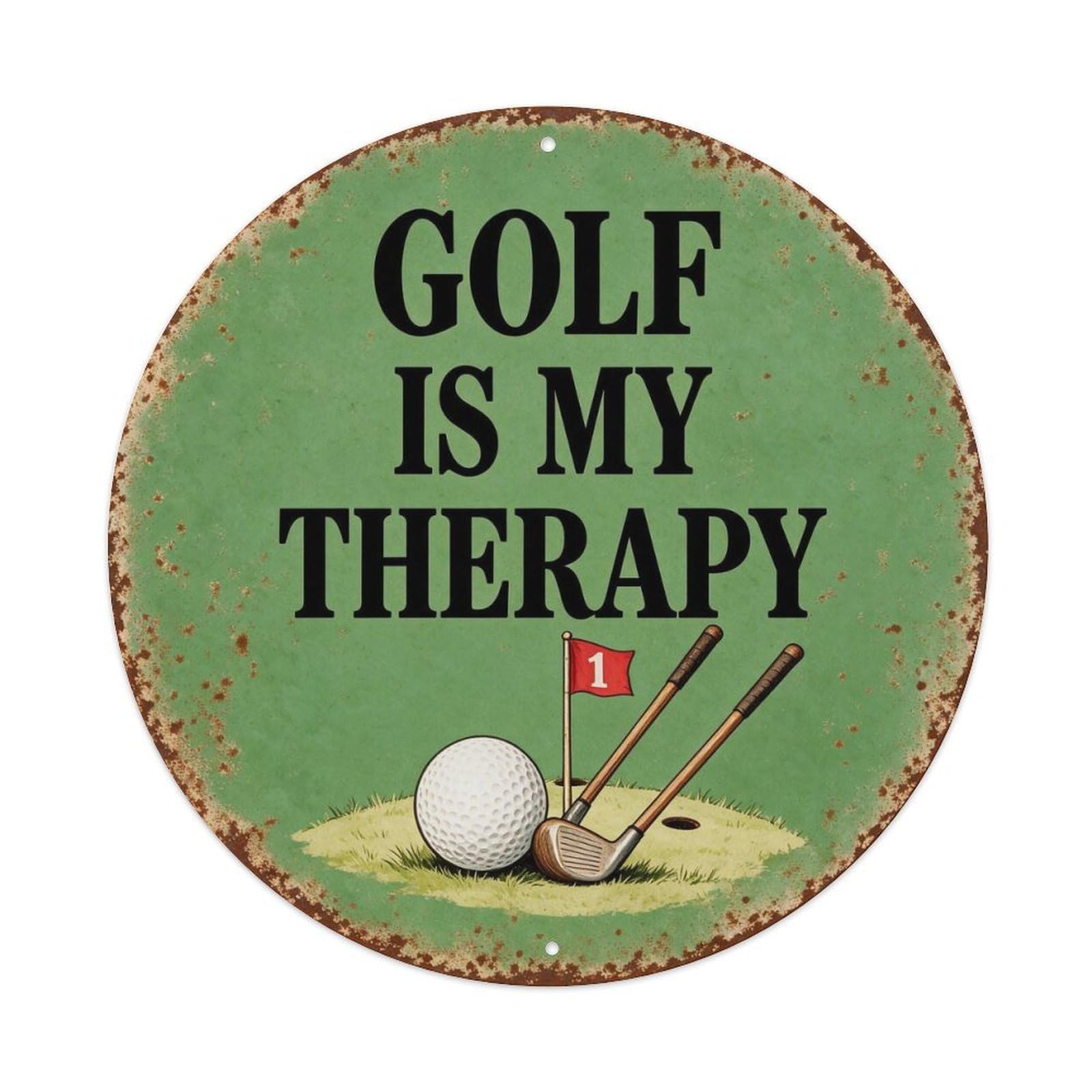 Golf Is My Therapy Metal Tin Sign Plaque