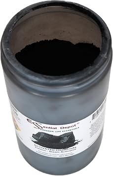 Essential Depot Activated Charcoal Powder - 10 oz - Safety Sealed HDPE Container with Resealable Cap