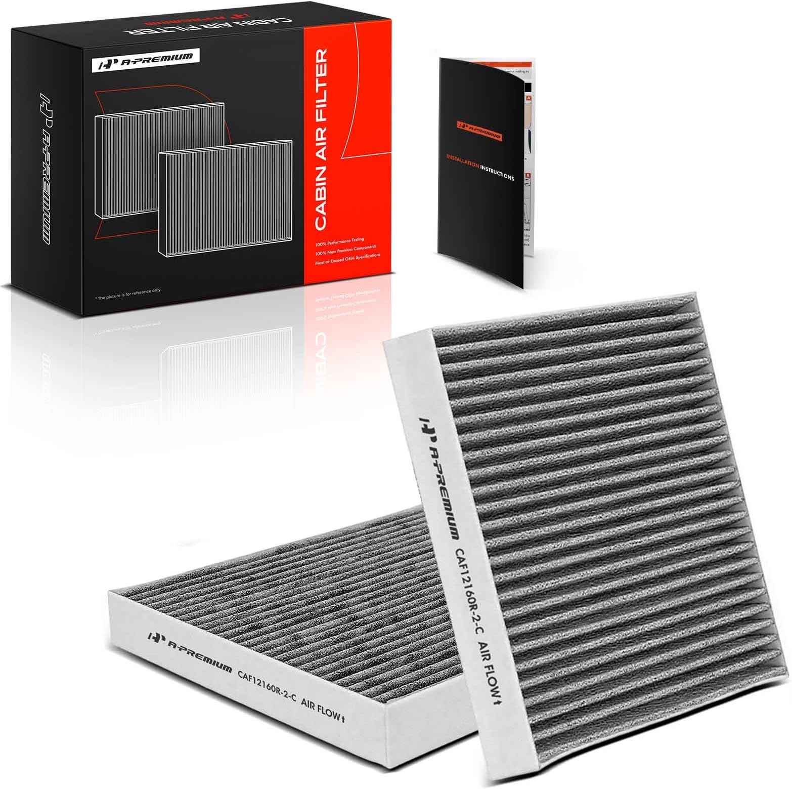 2-PC Cabin Air Filter with Activated Carbon Compatible with Hyundai & Kia - Kona 18-23, Tucson 16-21, Veloster 19-21, Venue 20-23, Seltos 21-23, Soul 20-23, Sportage 17-22
