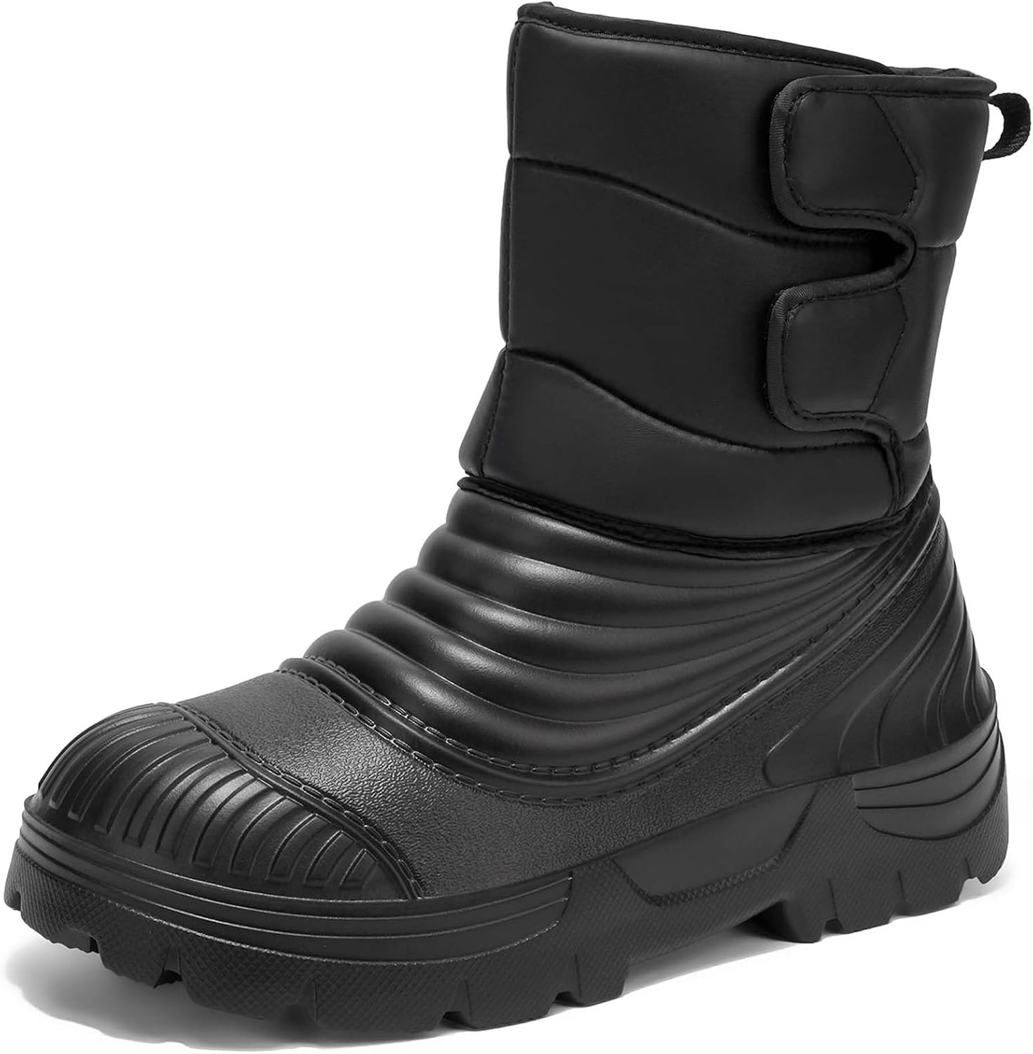 Men's High Top Leather Snow Boots Warm Waterproof Outdoor Slip Resistant Cold Weather British Style Motorcycle Shoes