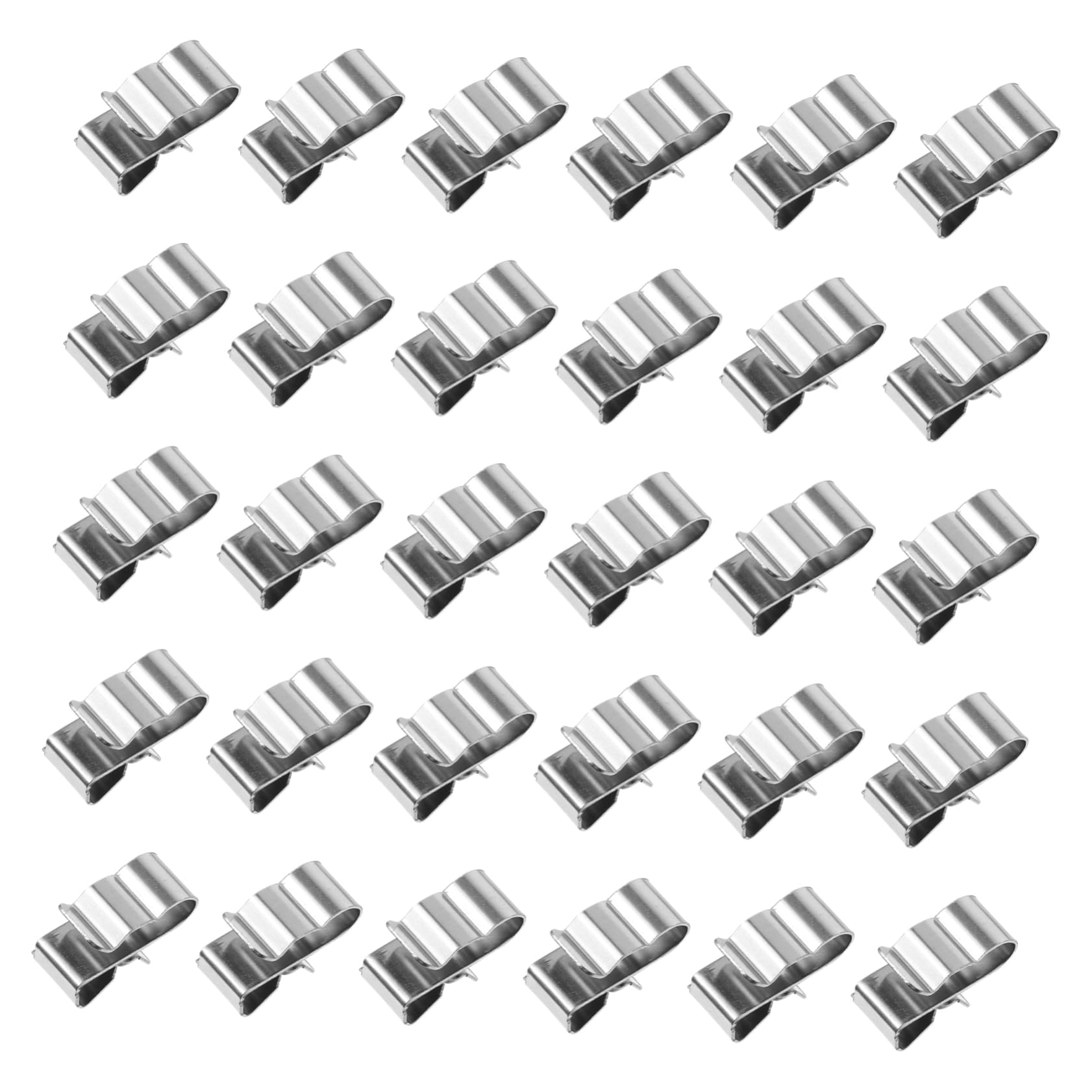 KICHOUSE 50 Pcs Wire Clamp Grounding Clips Panel Clamps Outdoor Light Clips Trailer Wire Management Clips Truck Battery Wiring Kit Trailer Frame Wire Clip Pole Heater Stainless Steel Silver