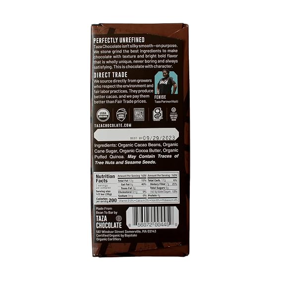 Taza Chocolate Organic Seriously Good Dark Chocolate, Variety Pack, 4 Count | Stone Ground Dark Chocolate Bar, Vegan, Dairy Free, Gluten Free, 2.5 Ounce Bar