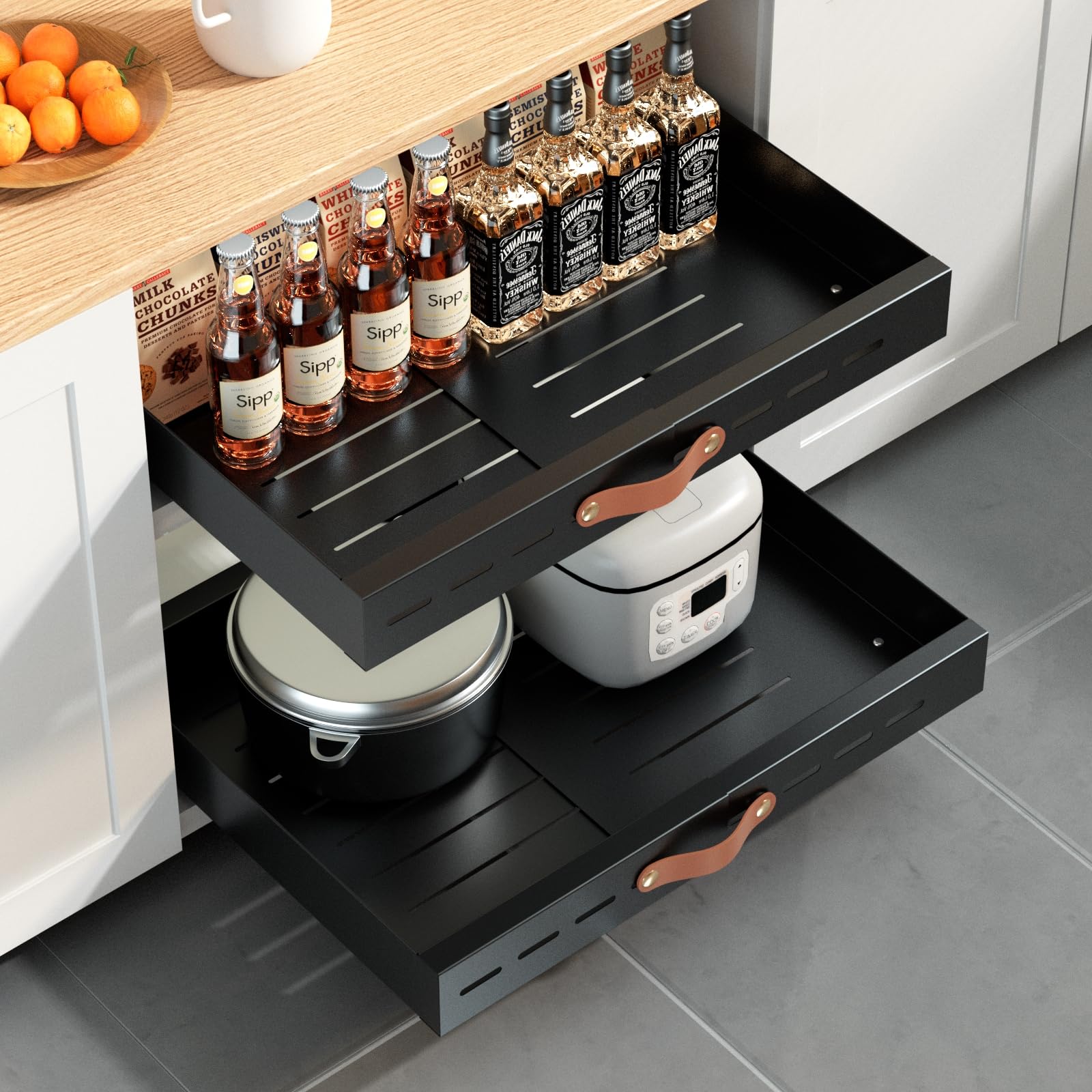 Cassetto Estrattibile Per Cucina 18 Cm - Organizer Sotto Armadio Con Guide Scorrevoli - Foto 4