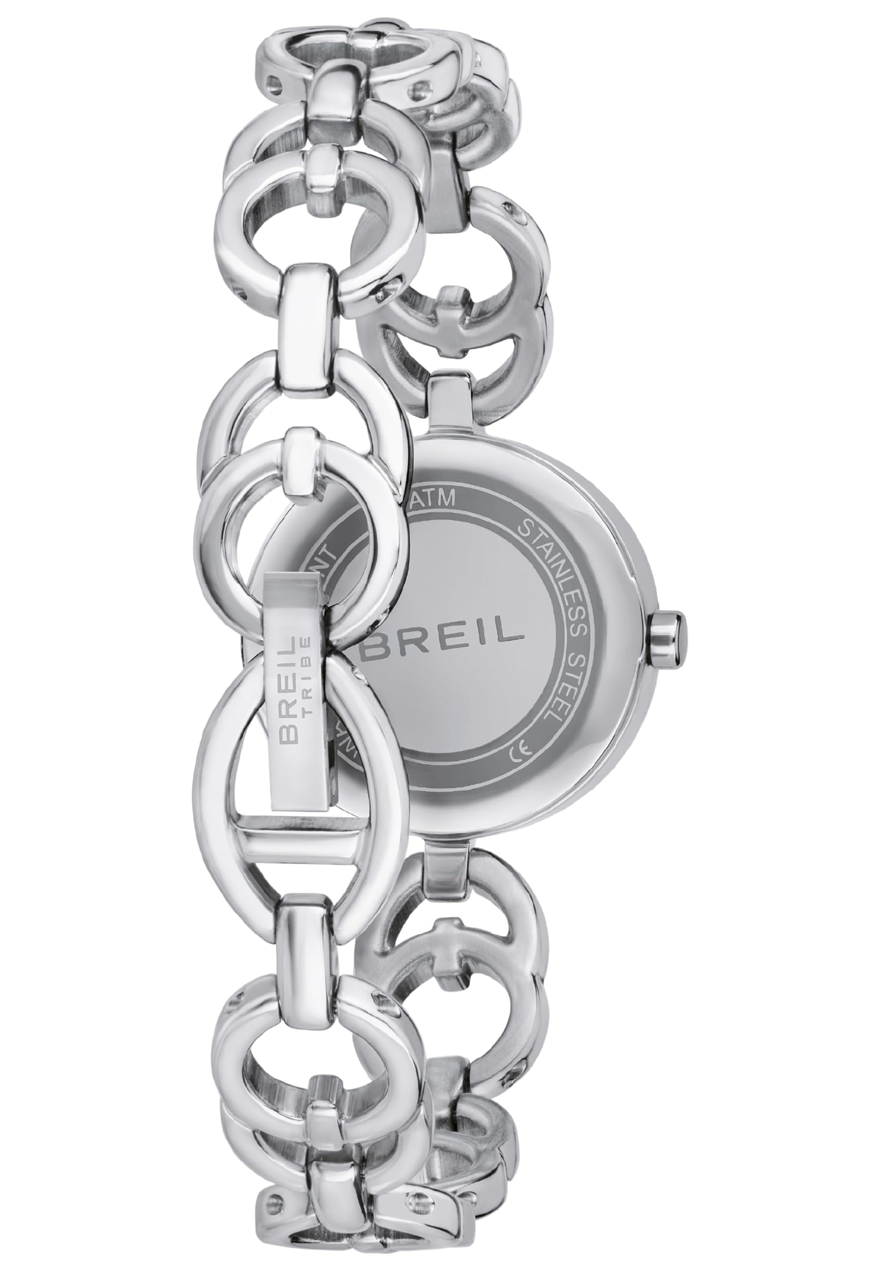 Breil, Collezione Type, Orologio Donna in Acciaio, Movimento al Quarzo Solo Tempo TMI VJ20, Chiusura a Gioielleria, Resistente all'Acqua, Lunghezza Regolabile 13.5-19 cm, Cassa 24mm, Silver-Rose