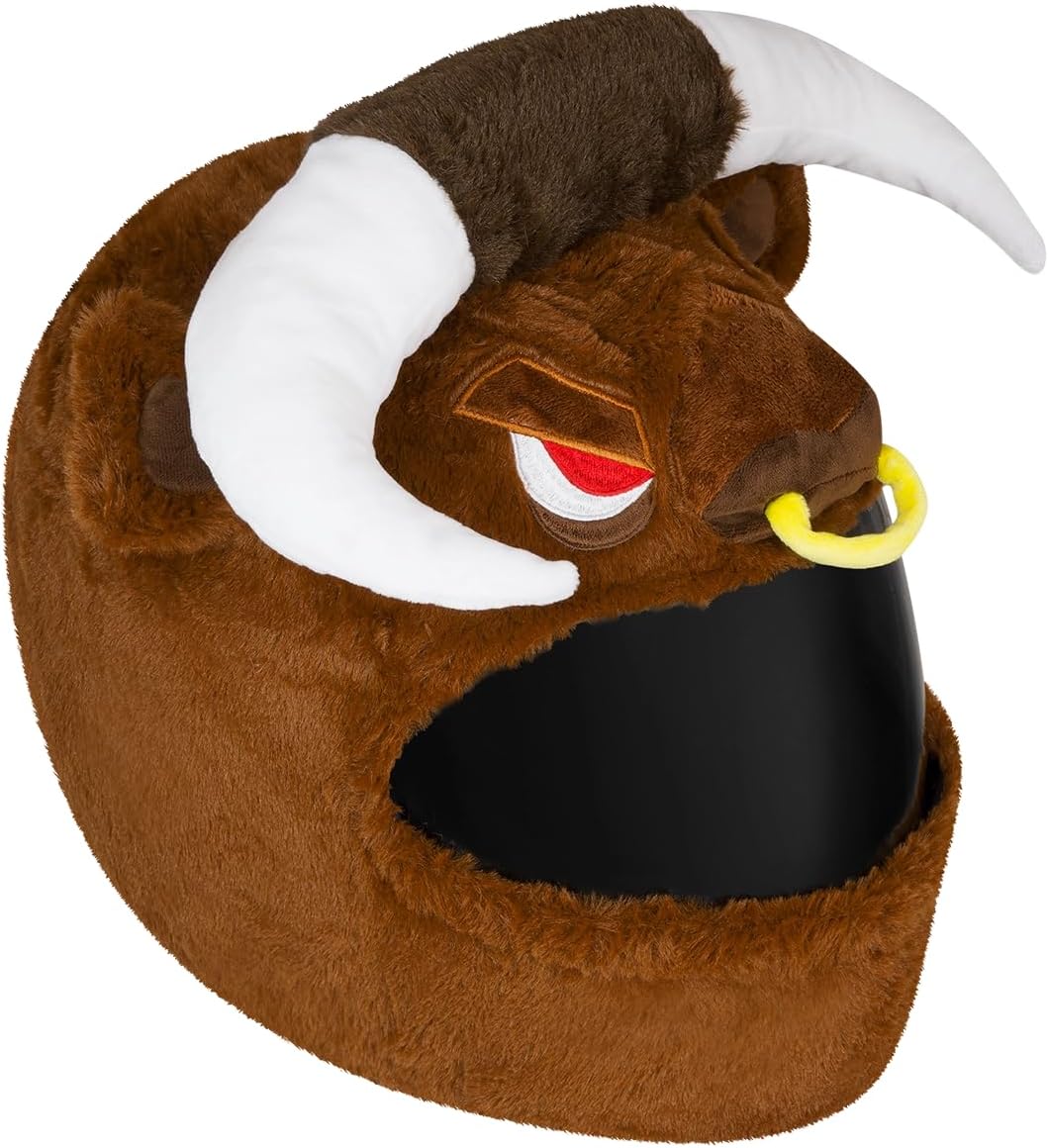 Moto Loot Helmet Cover for Motorcycle, Fun Rides and Gifts (Cover Only. Helmet Not Included) - Bull