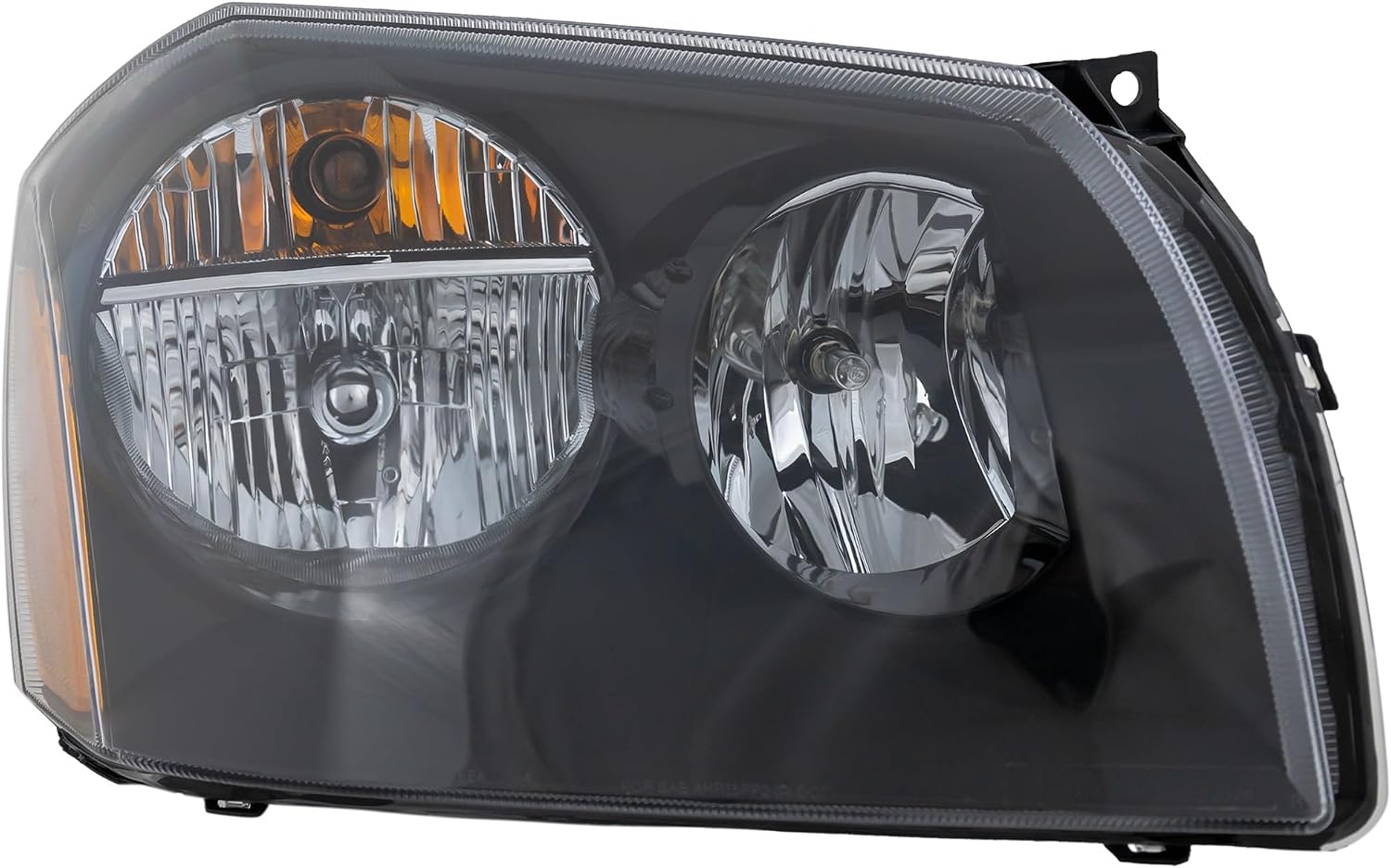 Compatible with 05-08 Magnum Halogen Headlight Headlamp with Black Interior Bezel with Bulb Right Passenger Side