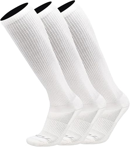 Calcetines de trabajo por encima de la pantorrilla para hombres y mujeres 9-11, 10-13, 13-15, absorben la humedad, calcetines altos acolchados hasta