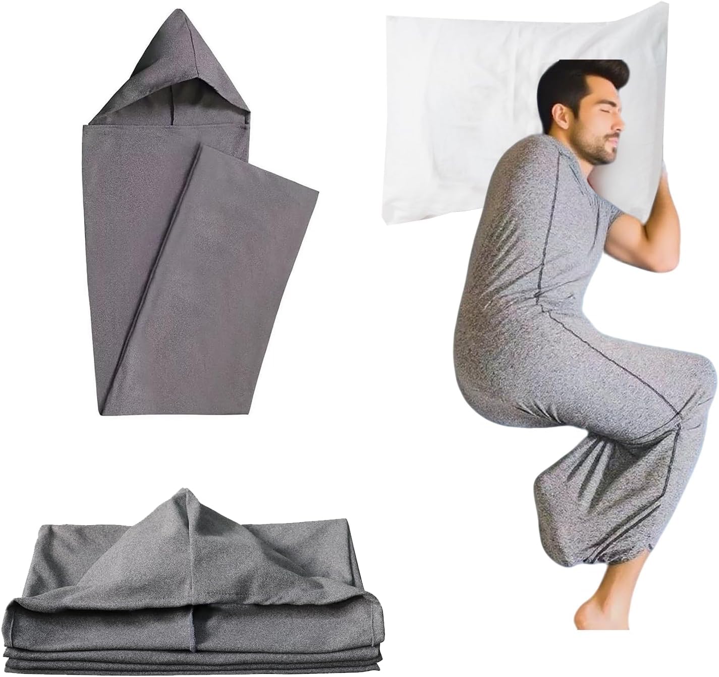 Compression Sleep Sack,Ultra-Lightweight Wearable Blanket for Stress & Anxiety Relief, Breathable Stretch Fabric Sleep Pod,Hug Pressure Therapy Compression Sack (XL)