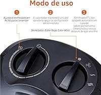 Vista 4 de Yaxa Basics Calentador de espacio de cerámica, solución de calefacción portátil para interiores, con protección contra sobrecalentamiento