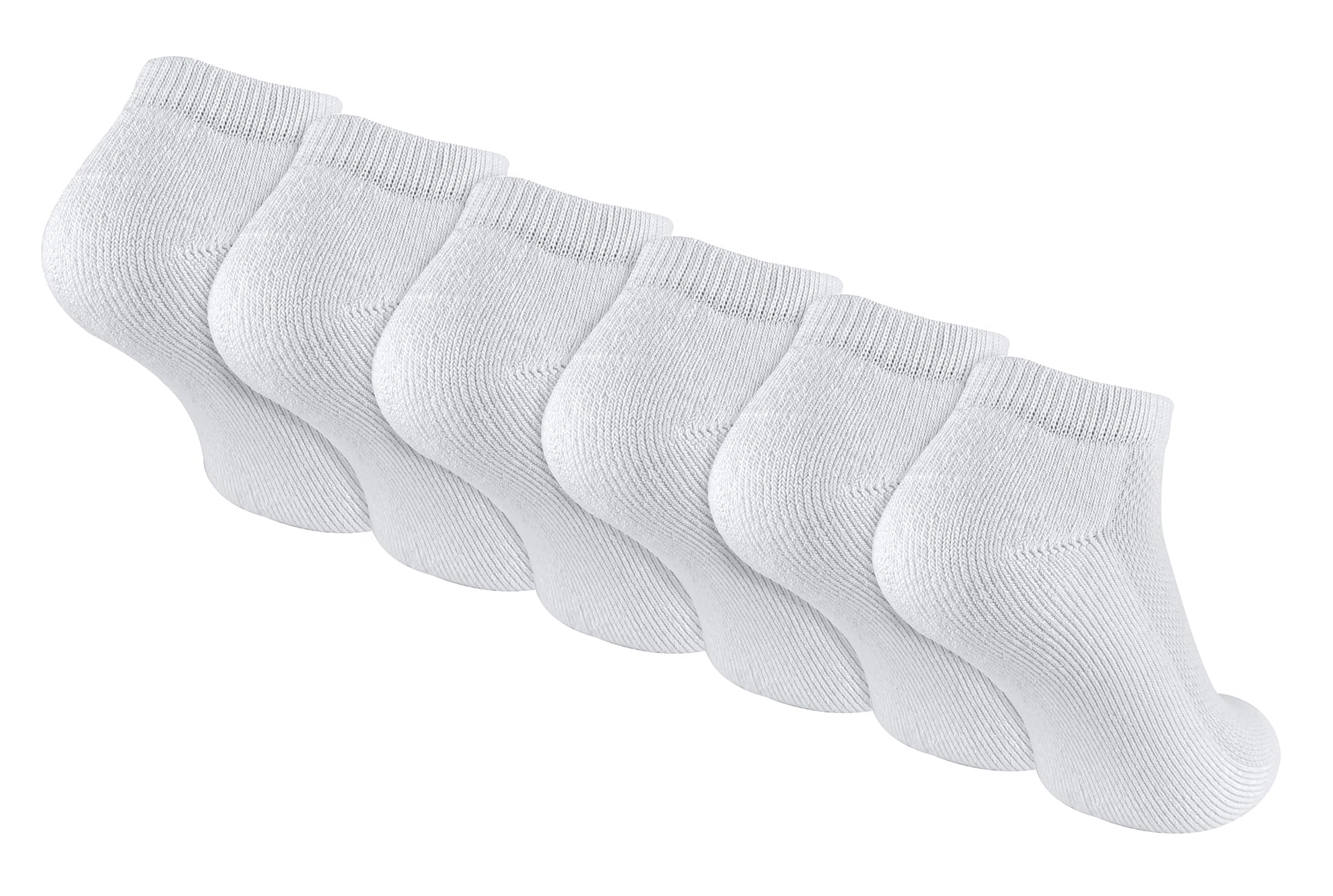 Sock Snob Boys White 6 Pair Multipack Kids Socks | | Bamboo Trainer Socks For And Girls (8-11 Years, )