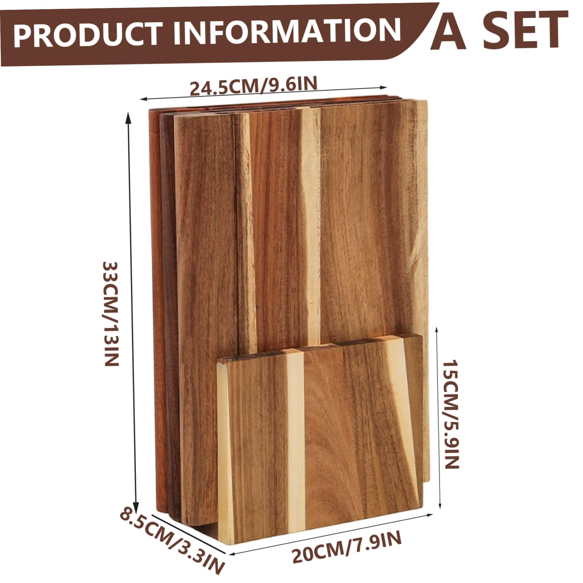 Set di libri da 3 pezzi con tagliere con supporto Taglieri in legno a doppio lato che sembrano libri per verdure da cucina, formaggio, pane e carne.