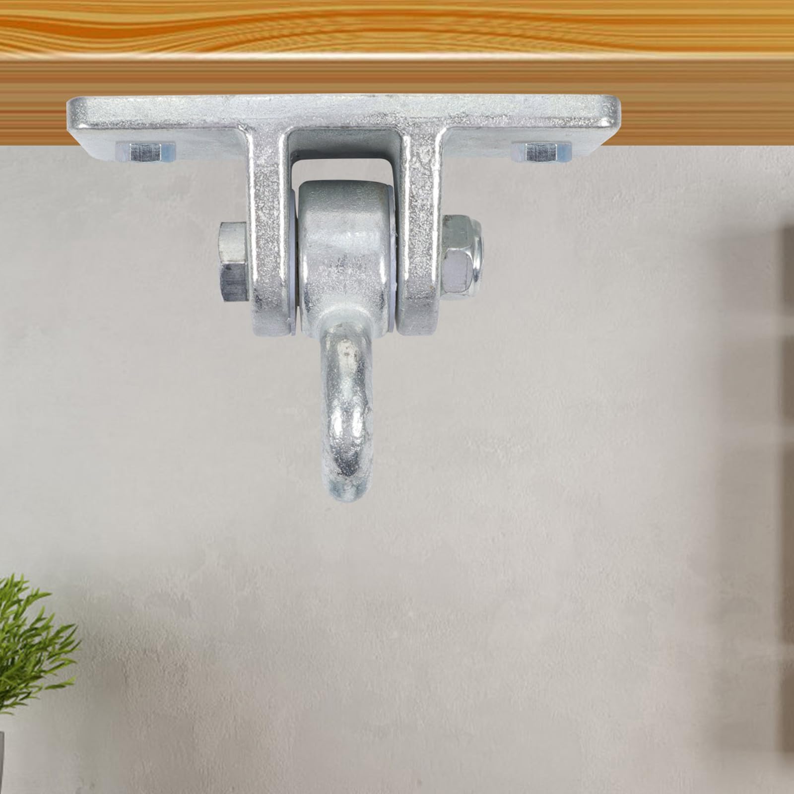 Housoutil Gancho Resistente para Columpio de Acero Fundido Tornillos Incluidos, Soporte Seguro para Sillas Hamaca y Sillas de Ratán en Exterior E Interior