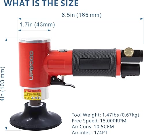 Miniatura 2 de Amoladora angular de lijadora de aire de 3 pulgadas con juego de ruedas de bloqueo de rollo, herramienta de pulido neumática con 41 discos de lijado