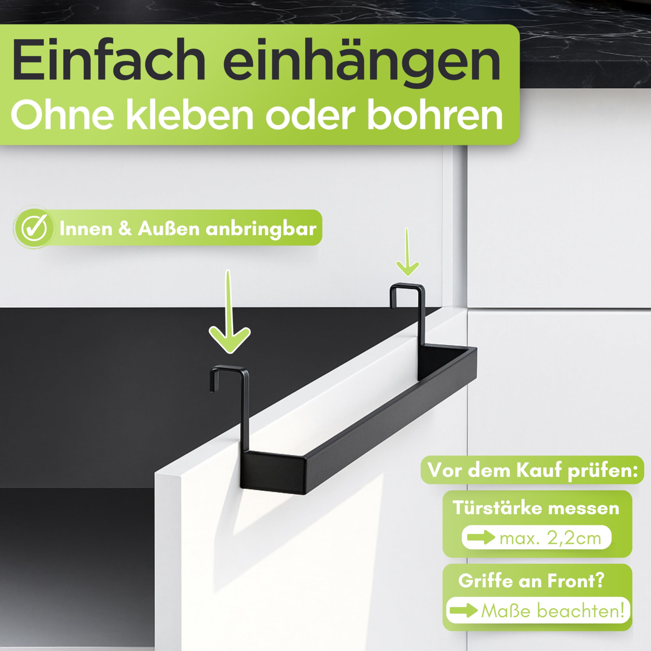 32 Cm Tür Handtuchhalter Edelstahl - Geschirrtuchhalter Ohne Bohren Für Küche & Bad