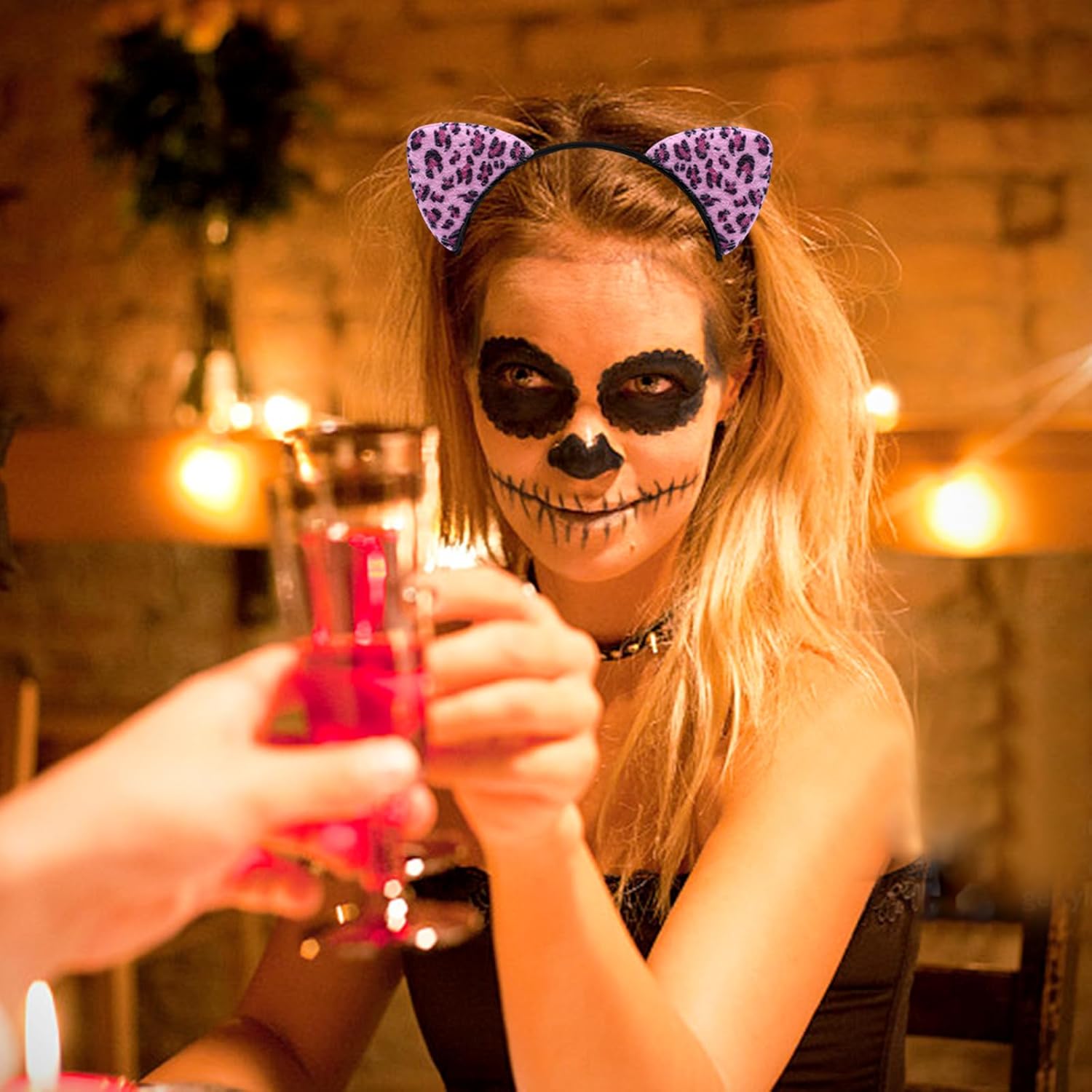 Glitter Leopard Cheetah Ears Headband for Women, Halloween Cosplay Leopard Costume Hair Accessories for Adult - Image 4