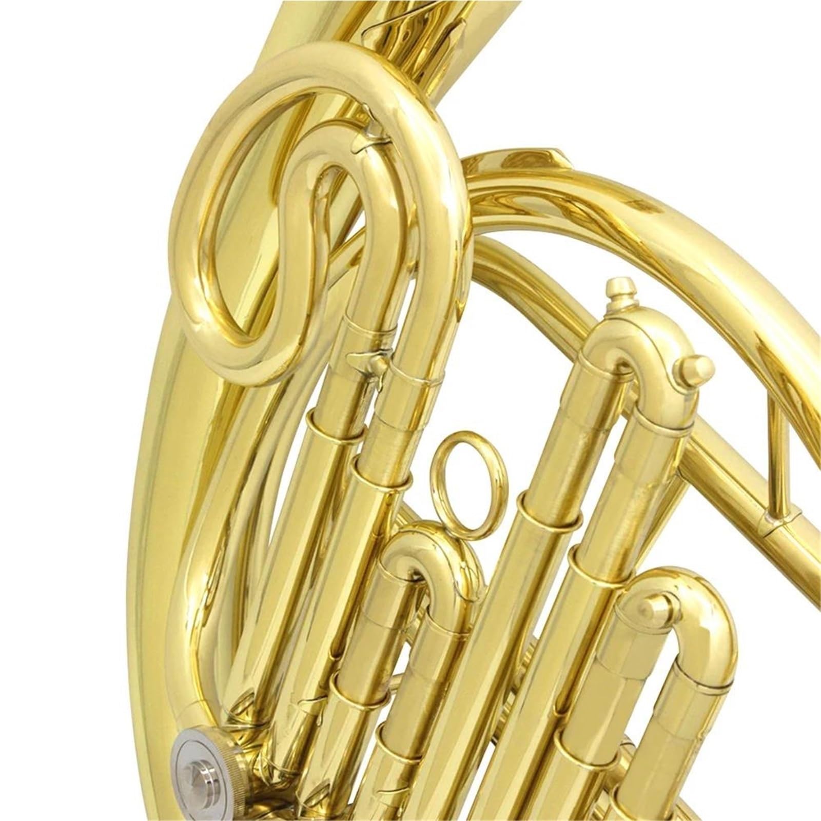 4 Klawisze Pozłacany Francuski Róg F Klucz Bb Klucz Dzielony Podwójny Rząd Mosiężny Instrument Muzyczny Z Częściami Obudowy