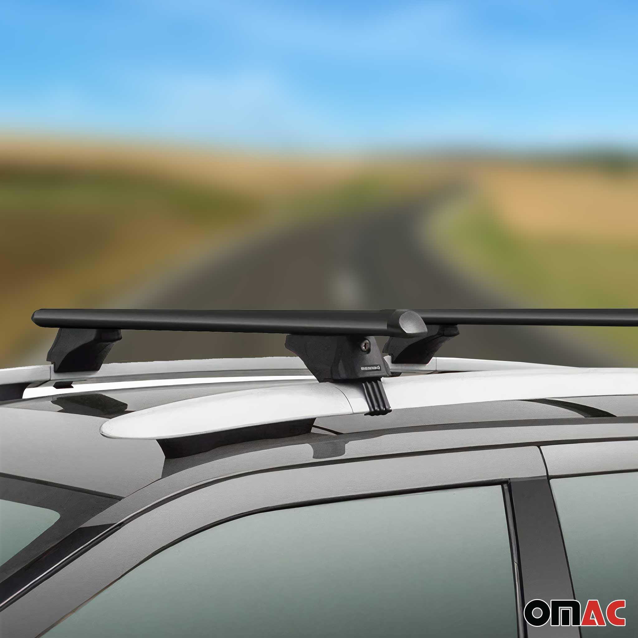 Menabo Barre Portatutto Base Compatibili con VW Passat Alltrack B7 2012-2014 Alluminio 75kg Nero 2tlg Offene Rail per Portabici, Dachboxen, Portasci Bloccabile