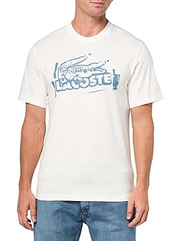 Lacoste Men's Classic Fit Stamp Graphic T-Shirt, Flour