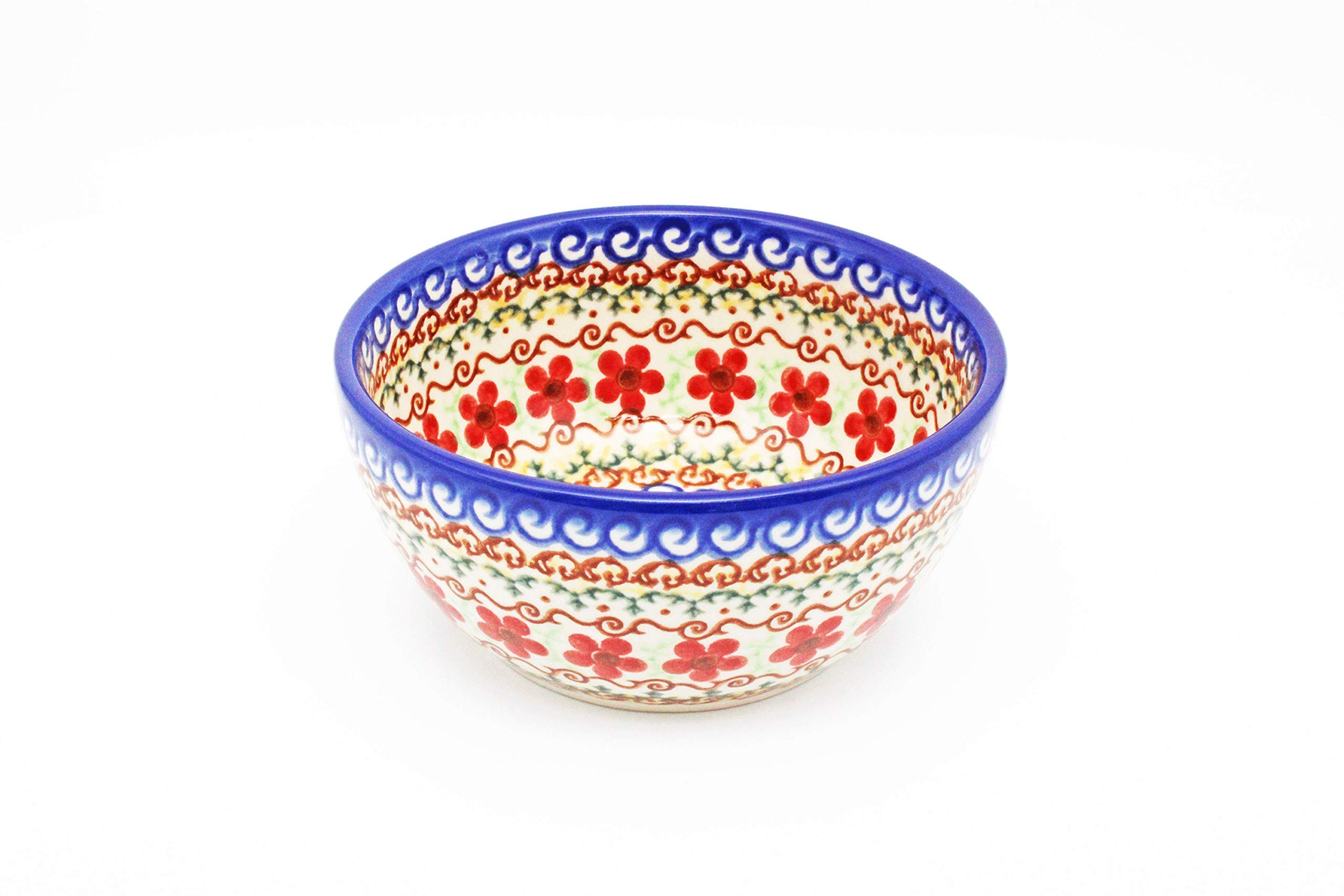 Shepherd Cooper Ceramics Handmade and Hand Painted Unikat Polish Pottery Cereal Bowl (13cm) Jasmine Pattern