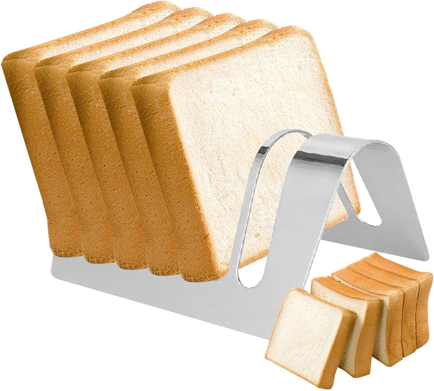 Youpo Bread Slice Rack 4 Or 6 Slots Slice Toast Rack Holder Loaf Stand Organizer Stainless